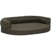 Syfax Hundematratze Ergonomisch 75x53cm Leinenoptik Dunkelgrau