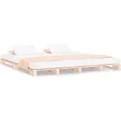 Syfax Palettenbett 200x200 cm Massivholz Kiefer
