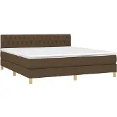 Syfax Boxspringbett mit Matratze Dunkelbraun 180x200 cm Stoff