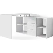 Vicco Eckschreibtisch Dante Weiß 215 x 60 cm, Model 34607