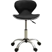 Syfax Bürostuhl Schwarz Kunstleder höhenverstellbar Gasdruckfeder 46,5x48,5 cm 110 kg