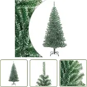 The Living Store Künstlicher Weihnachtsbaum Beschneit Grün 210 cm