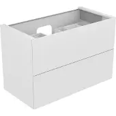 Keuco Edition 11 Waschtischunterbau 1050 x 700 x 535 mm mittig mit 2 Auszüge und Beleuchtung - Weiß Glas / Lack Matt - 31352300100