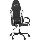 Syfax Gaming-Stuhl mit Massagefunktion Schwarz und Weiß Kunstleder