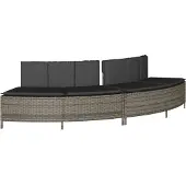 Syfax Whirlpool-Bänke mit Auflagen 2 Stk. Grau Poly Rattan