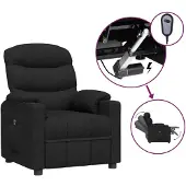 Syfax Relaxsessel Elektrisch Schwarz Stoff