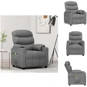 vidaXL Massagesessel Hellgrau Stoff - Massagesessel