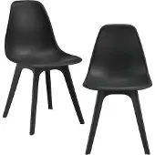 En.casa [] 2x Design Stühle Schwarz Esszimmer Stuhl Kunststoff im Skandinavischem Stil