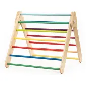 LEG & GO Kletterdreieck Indoor, Klettergerüst aus Holz für Kleinkinder, Bunt