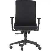 Stema Ergonomischer Bürodrehstuhl TONO, Nylongestell, verstellbare Armlehnen, schwarze Polsterung