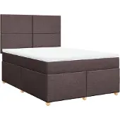 Syfax Boxspringbett mit Matratze Dunkelbraun 140x200 cm Stoff