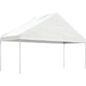 vidaXL Pavillon mit Dach Weiß 6,69x5,88x3,75 m Polyethylen