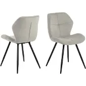 Ebuy24 Actona Petri, Gepolsterter Sitz, Stoff, Sand, Gepolsterte Rückenlehne, Stoff, Sand