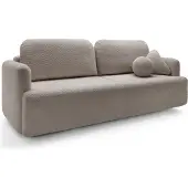 Selsey Dreisitzer-Sofa Lambina mit Schlaffunktion, Bettkasten, Boucle-Bezug in Dunkelbeige