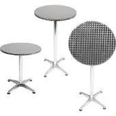 Mojawo Bistrostehtisch rund Silber Ø60cm H70/110cm Höhenverstellbar