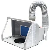 Wiltec Airbrush Absauganlage 9 m³/min, zur Absaugung von Farbe Farbnebel Sprühnebel Filter, mit LED Beleuchtung, Zweistufenschalter und Doppellüfter, Lackierkabine für Airbrush-Arbeiten
