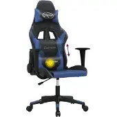 Syfax Gaming-Stuhl mit Massagefunktion Schwarz und Blau Kunstleder