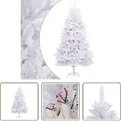 The Living Store Künstlicher Weihnachtsbaum Klappbar mit Ständer Weiß 300 cm