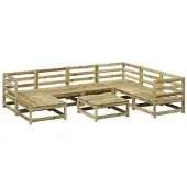 vidaXL 8-tlg. Garten-Sofagarnitur Kiefernholz Imprägniert