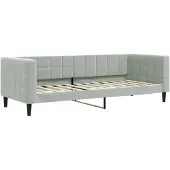 Syfax Tagesbett Hellgrau 80x200 cm Samt