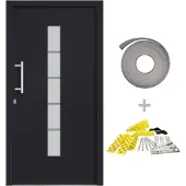 vidaXL Haustür Aluminium und PVC Anthrazit 110x210 cm