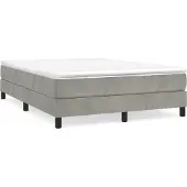 Syfax Boxspringbett mit Matratze Hellgrau 140x190 cm Samt
