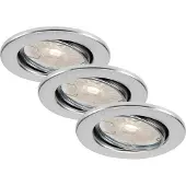 DI-KA LED Einbauleuchten 3er Set dimmbar schwenkbar GU10 5,5W Metall Ø8,6cm