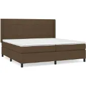 Syfax Boxspringbett mit Matratze Dunkelbraun 200x200 cm Stoff