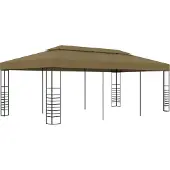 Syfax Gartenpavillon 6x3x2,7 m Taupe 180 g/m²