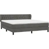 Syfax Boxspringbett mit Matratze Dunkelgrau 180x200 cm Samt