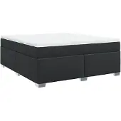 Syfax Boxspringbett mit Matratze Schwarz 180x200 cm Kunstleder