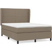 Syfax Boxspringbett mit Matratze Taupe 140x200 cm Stoff