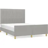 vidaXL Bettgestell ohne Matratze Hellgrau 140x190 cm Stoff
