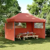 Prolenta Maison Exclusive - Partyzelt Faltbar Pop-Up mit 3 Seitenteilen Terrakotta