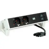 Bachmann DESK2 2xP40 1xUSB A/C 22W, 0,2m GST18 RAL9010 Italia