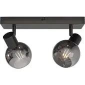 HOFTRONIC™ LED-Deckenleuchte 2 Spots Rauchglas Schwarz E14 Fassungen