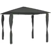 Syfax Pavillon mit Pfostenabdeckungen 3x3x2,6 m Anthrazit 160 g/m²
