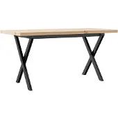 vidaXL Couchtisch X-Gestell 90x40x45,5cm Massivholz Kiefer & Stahl