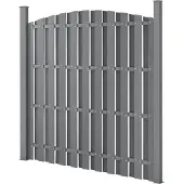 Neu.holz WPC Gartenzaun Sichtschutzzaun Windschutz Lamellenzaun Zaun 180x(165-180)cm Rund []