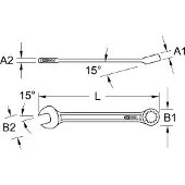 Ks Tools Ringmaulschlüssel, abgewinkelt, 1.1/16", 517.1916