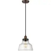 FEISS Baskin Hängeleuchte Glas Messing lackiert Zink dunkel 1 Licht E27 T25,4Cm