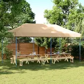 vidaXL Möbel Partyzelt Faltbar Pop-Up Beige 580x292x315 cm - Pavillon 4004935