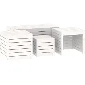 vidaXL 4-tlg. Gartenbox-Set Weiß Massivholz Kiefer