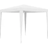 Syfax Partyzelt Gartenpavillon Weiß 2,5x2,5x2,4m UV-beständig wasserdicht für Feiern
