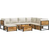 vidaXL 8-tlg. Garten-Sofagarnitur mit Kissen Massivholz Akazie