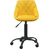 Syfax Bürostuhl Senfgelb Samt Höhenverstellbar 360° drehbar mit Rollen 44x46x(67,5-79) cm
