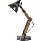 Rabalux 4199 Tischleuchte Aksel, E14-Holz, braun-anthrazit, rund, Industriell, ø160mm