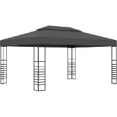 Syfax Gartenpavillon 3x4 m Anthrazit mit belüftetem Polyesterdach und Stahlgestell