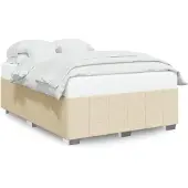 Syfax Bettgestell ohne Matratze Creme 140x200 cm Stoff