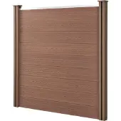 Neu.holz WPC Gartenzaun 'Segovia' mit 2 Pfosten Sichtschutz 183 x 187 cm Zaun Braun